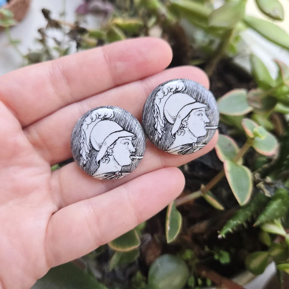 Vintage Roman Greek Soldier Warrior Spartan Cuff Links
